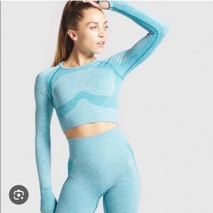 Gymshark Flex Teal Longsleeve Crop Top